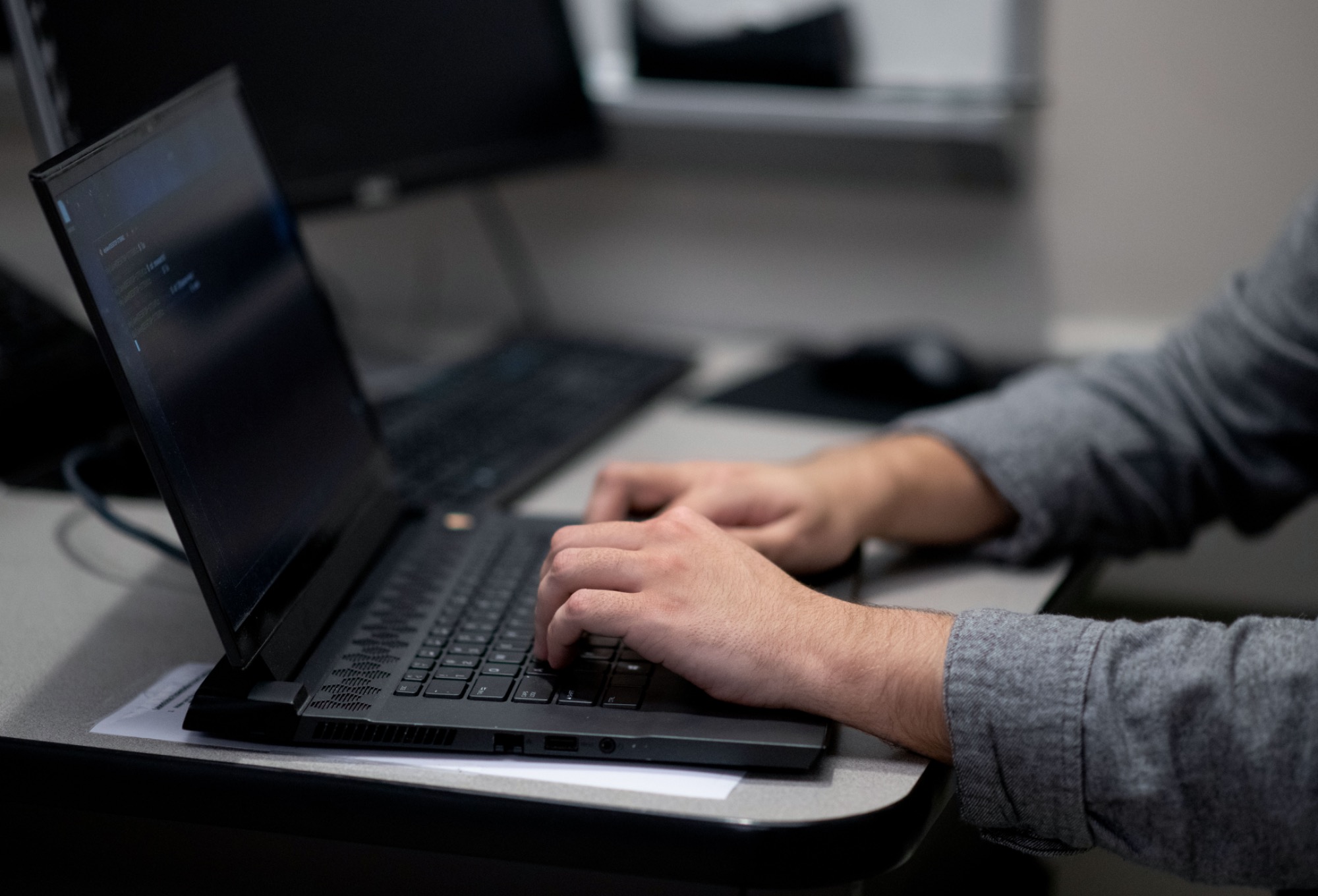 Person using a laptop for work